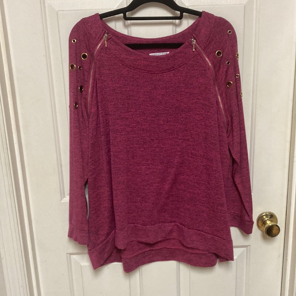 3/$20… bundle and save
Pink Grommet Detail Sweatshirt